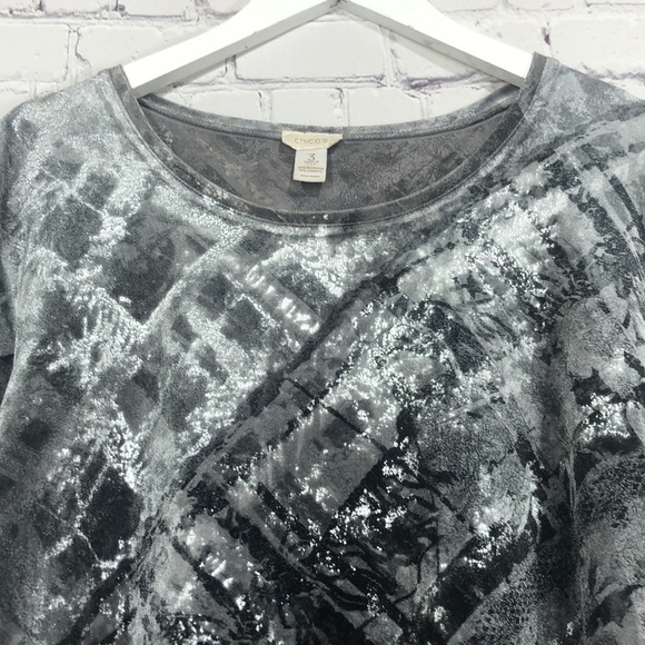 Chicos top blouse black and silver - Picture 6 of 7